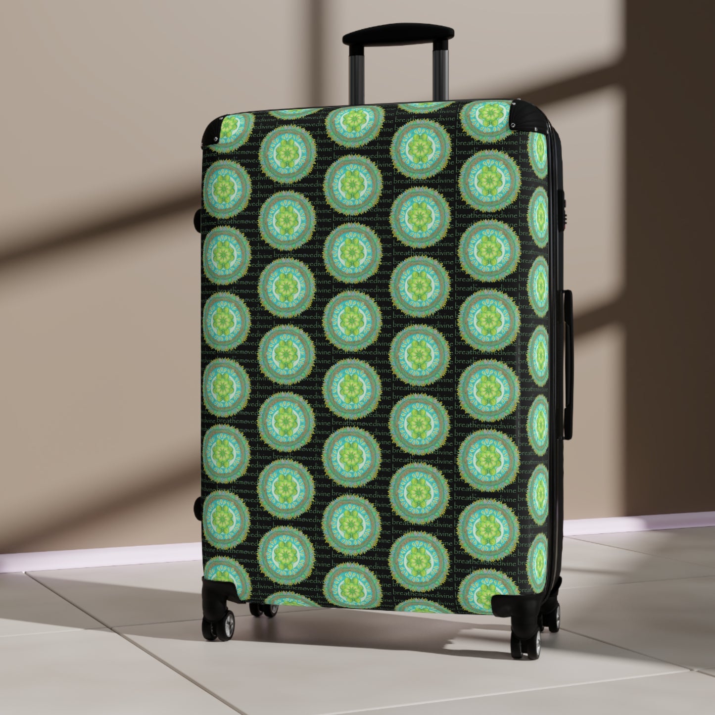 Heart Flame by breathemovedivine Colorful Mandala Pattern Suitcase - Travel with Inspiration