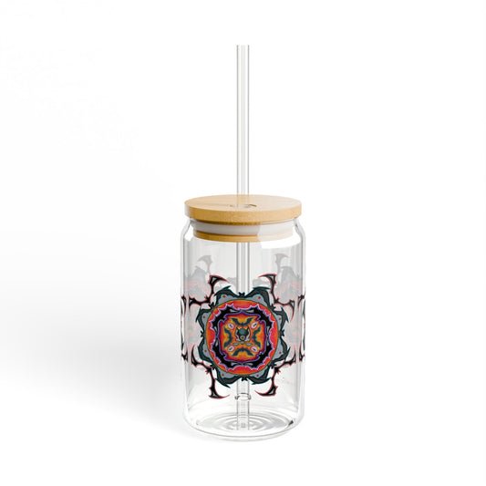 Scry by breathemovedivine Colorful Mandala Sipper Glass - 16oz Eco-Friendly Drinkware