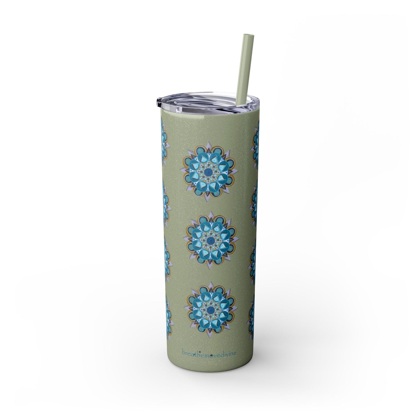 3 Chakras by breathemovedivine Skinny Tumbler with Straw | 20oz Travel Mug