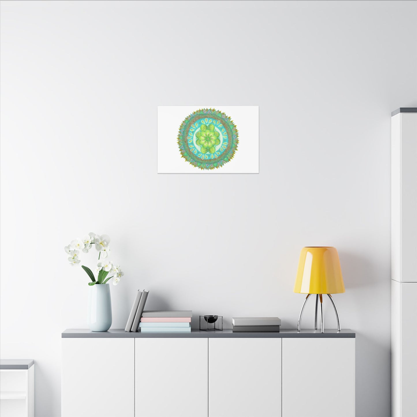 Heart Flame by breathemovedivine Meditative Mandala Canvas Art - Stretched Wall Decor