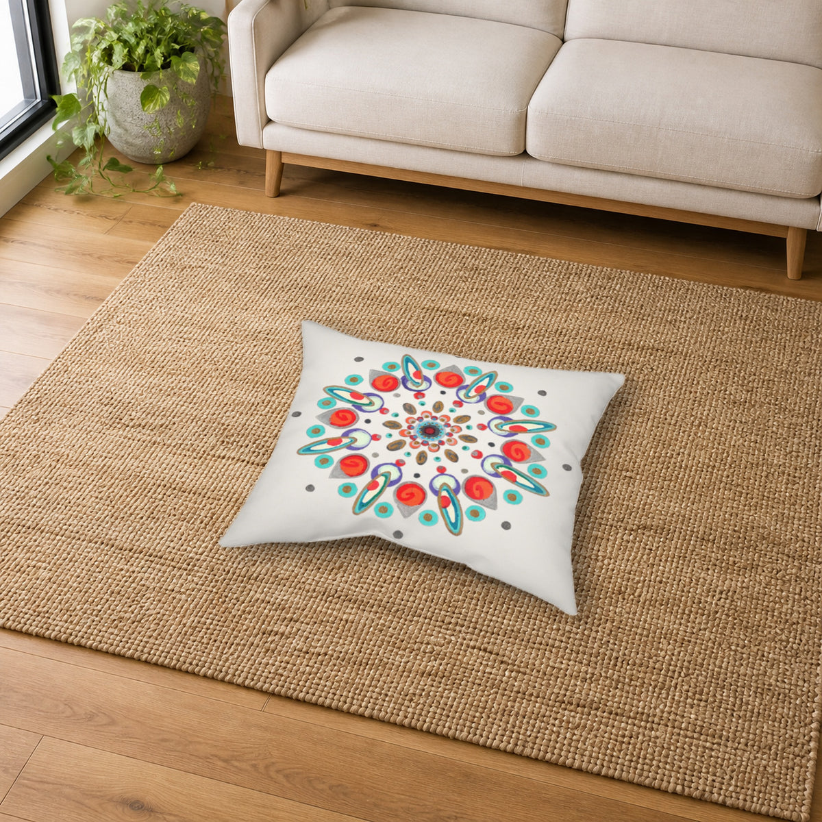 Inner Eye by breathemovedivine Mandala Throw Pillow