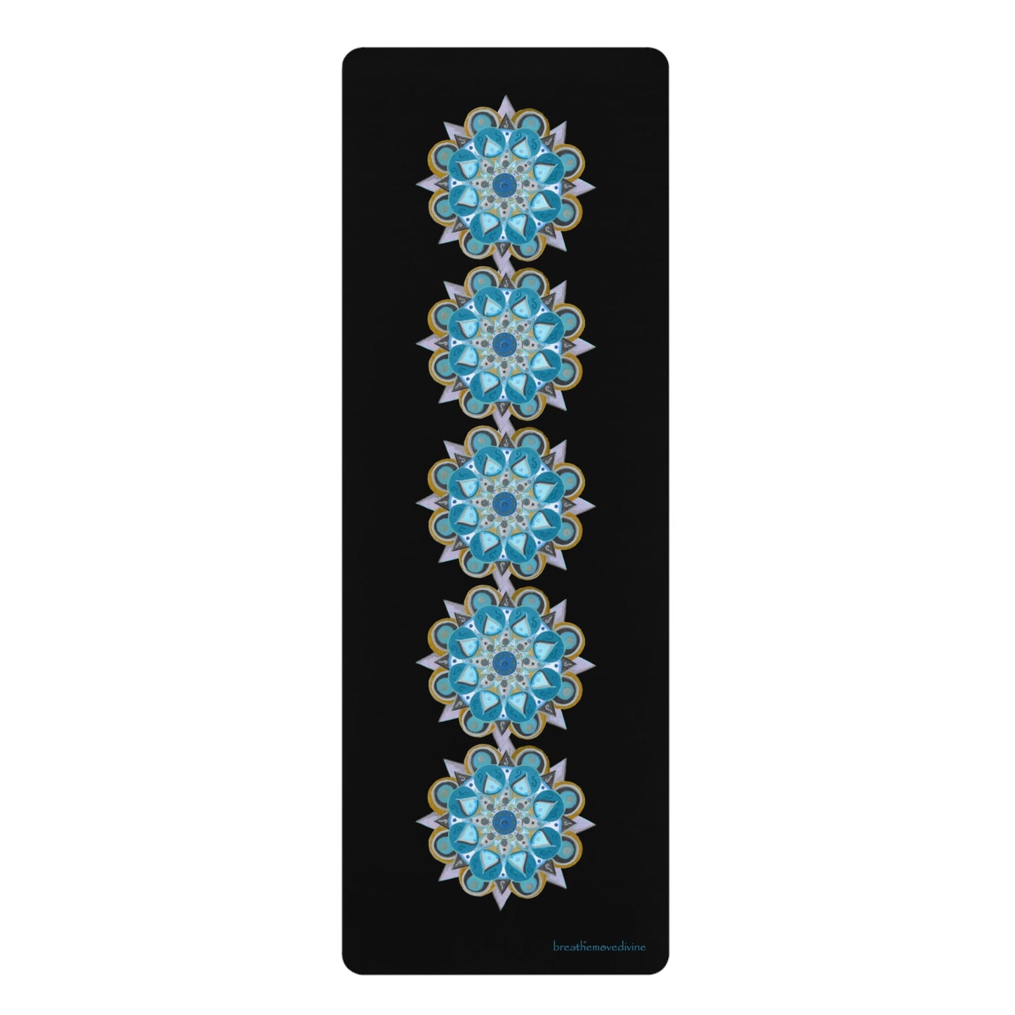 3 Chakras by breathemovedivine Rubber Yoga Mat - Non - Slip Exercise Mat for Wellness & Mindfulness - breathemovedivine