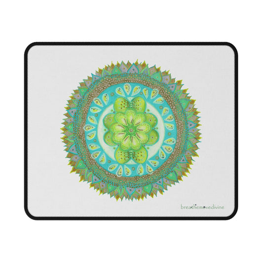Heart Flame by breathemovedivine Non-Slip Mouse Pad - White