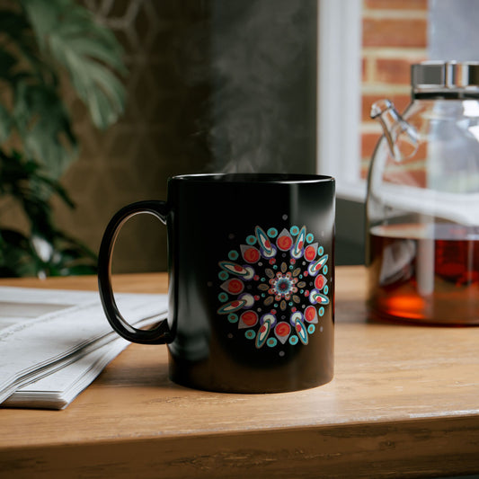 Inner Eye by breathemovedivine Premium Black Mug with Mandala Design - Perfect for Gifts and Daily Use - 17.00