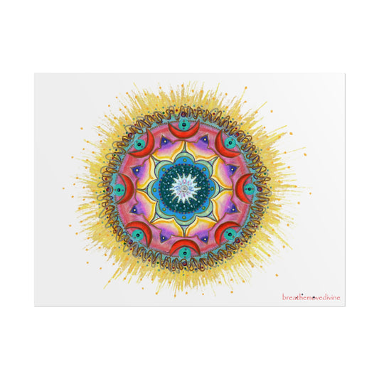 7 Chakras by breathemovedivine Vibrant Rolled Poster Print - breathemovedivine