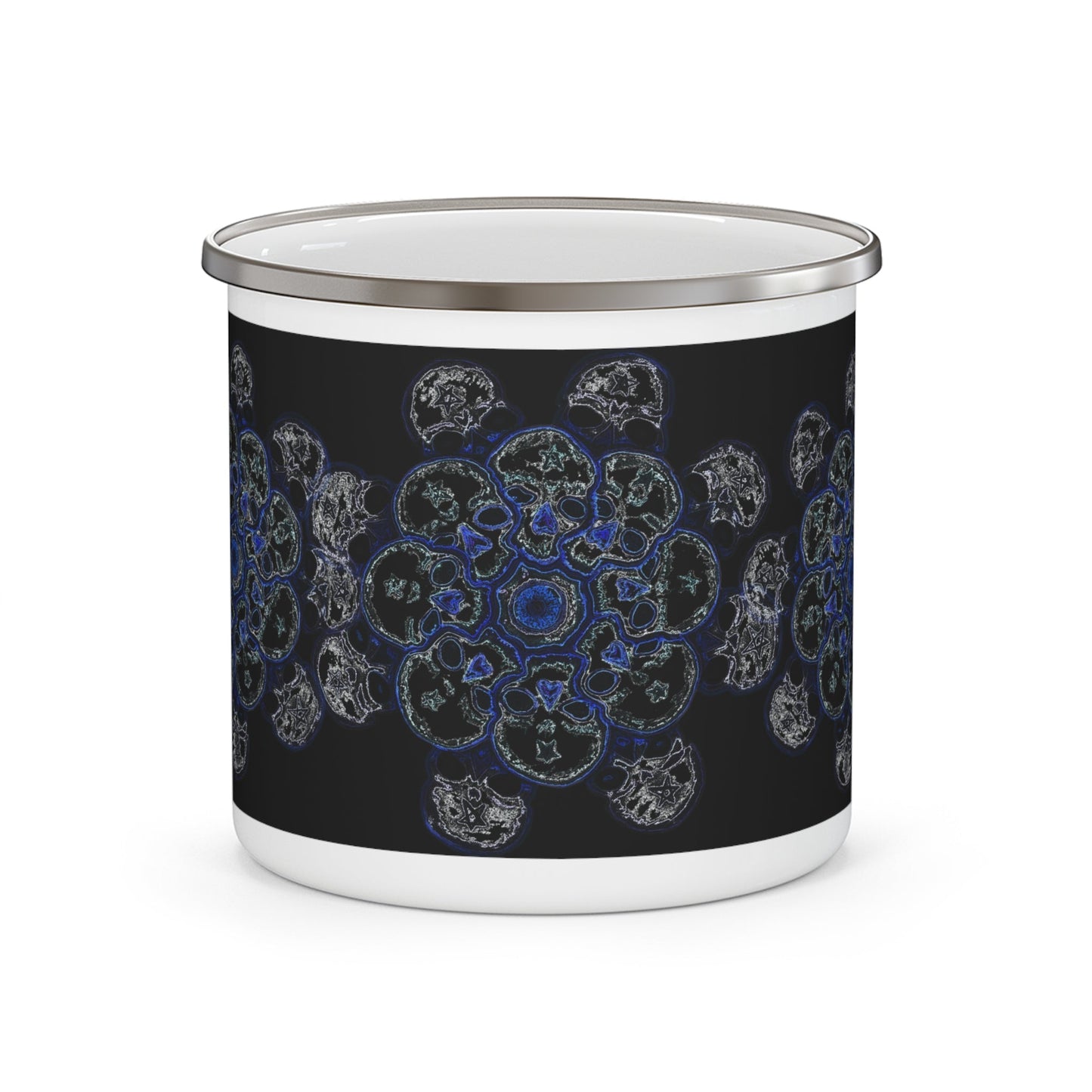 Flowers for Me Dance Pattern by breathemovedivine Enamel Camping Mug, Boho, Cottagecore, Witchcore Outdoor Drinkware - breathemovedivine