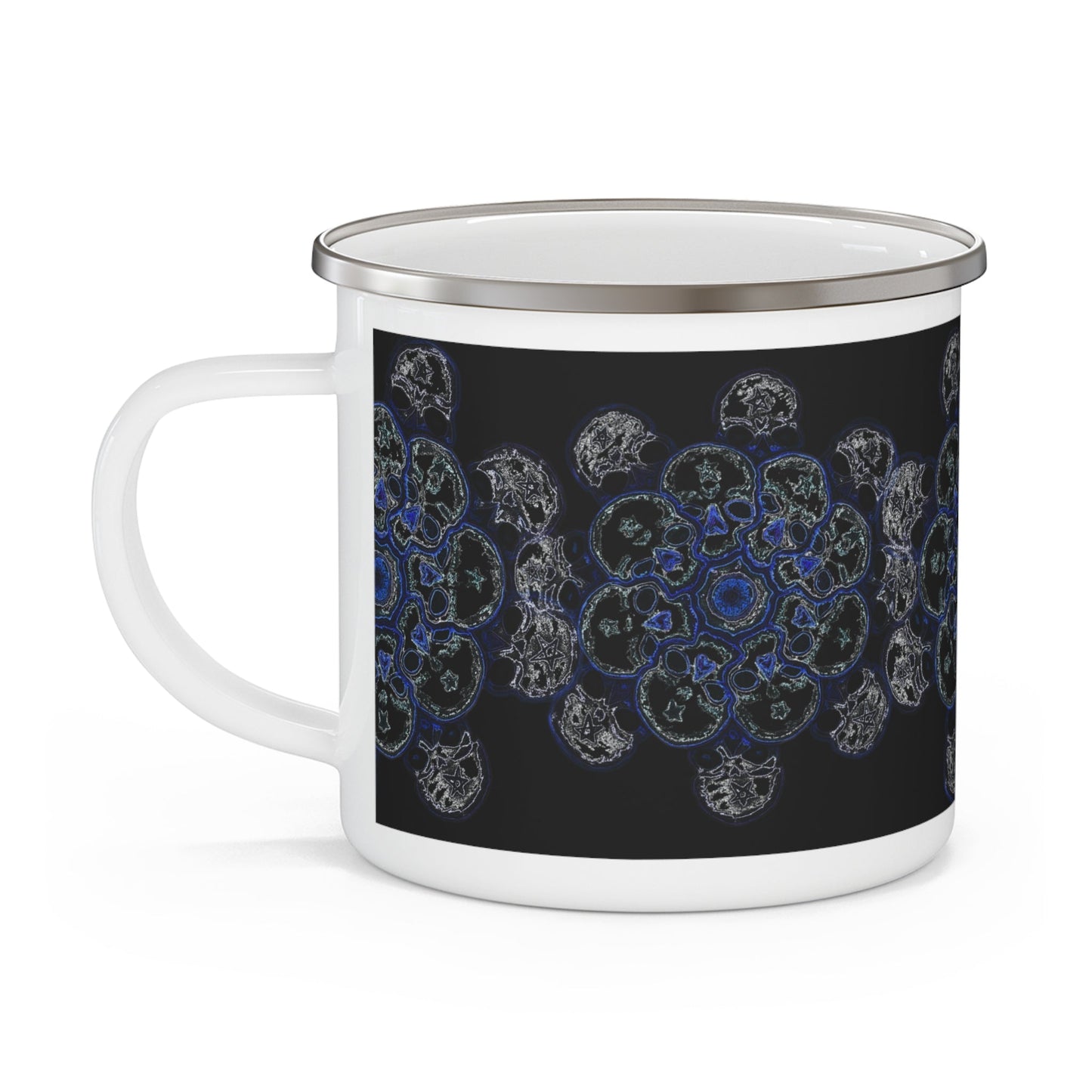 Flowers for Me Dance Pattern by breathemovedivine Enamel Camping Mug, Boho, Cottagecore, Witchcore Outdoor Drinkware - breathemovedivine