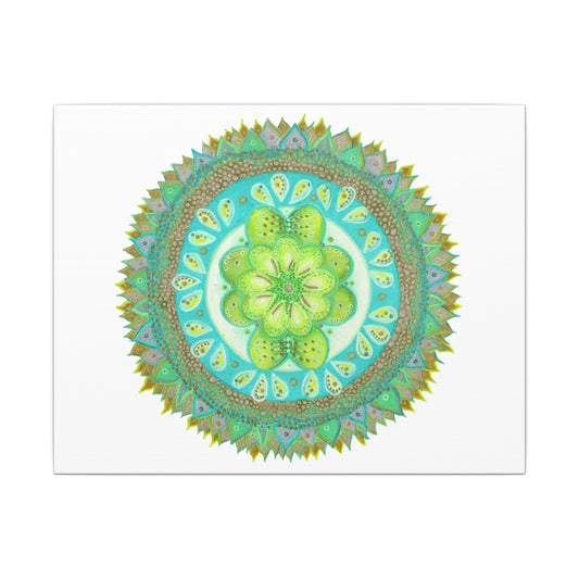 Heart Flame by breathemovedivine Meditative Mandala Canvas Art - Stretched Wall Decor - breathemovedivine