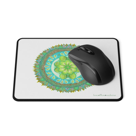 Heart Flame by breathemovedivine Non - Slip Mouse Pad - White - breathemovedivine