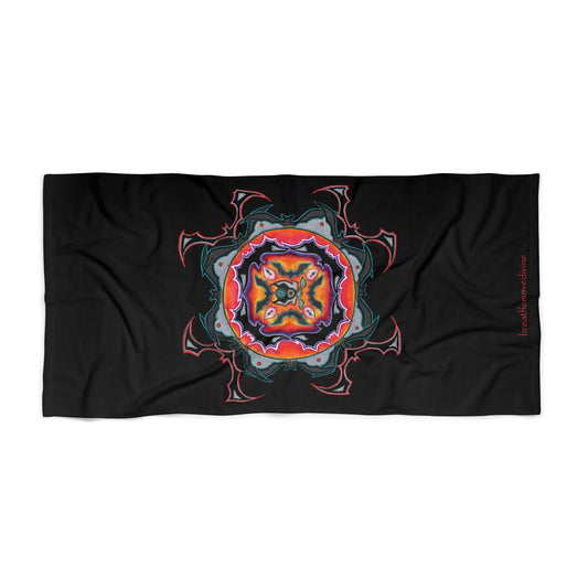 Scry by breathemovedivine Beach Towel in Black - for the Discerning Goth - breathemovedivine