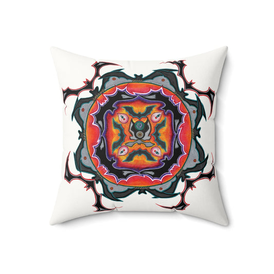 Scry by breathemovedivine Faux Suede Decorative Pillow in White - breathemovedivine