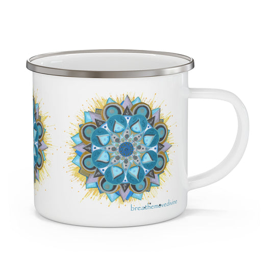 Speak Beauty into Truth by breathemovedivine Enamel Camping Mug, Boho, Cottagecore, Witchcore Outdoor Drinkware - breathemovedivine
