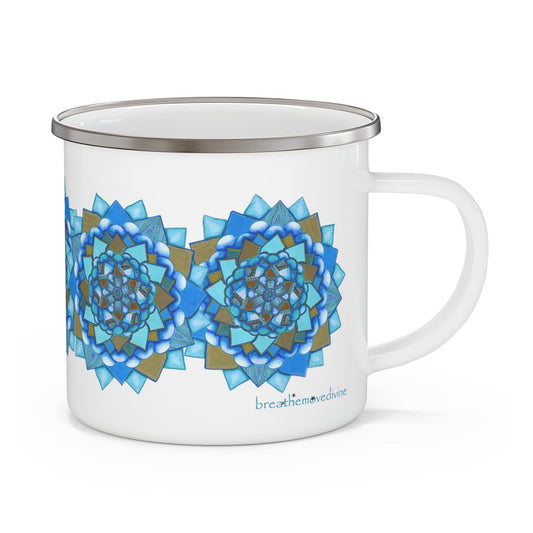 Voice by breathemovedivine Enamel Camping Mug, Boho, Cottagecore, Witchcore Outdoor Drinkware - breathemovedivine