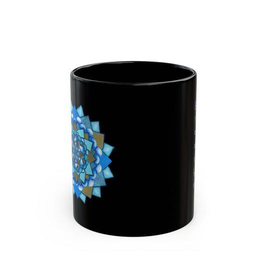 Voice by breathemovedivine Premium Black Mug with Mandala Design - breathemovedivine