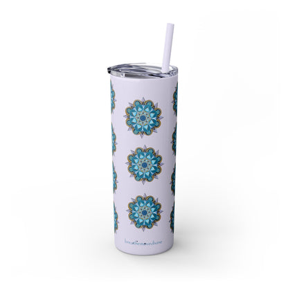 3 Chakras by breathemovedivine Skinny Tumbler with Straw | 20oz Travel Mug