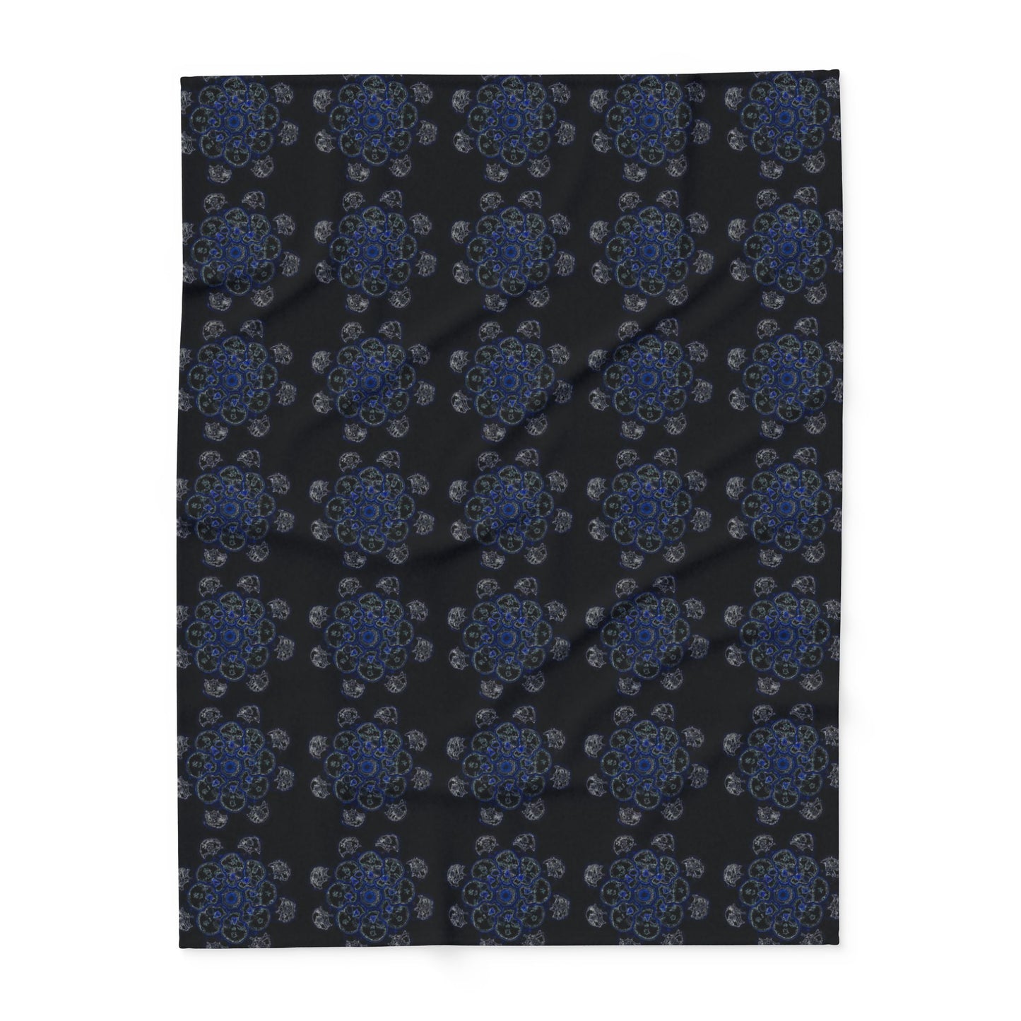 Flowers for Me Cozy Arctic Fleece Blanket | Live to Snuggle in Black