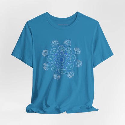 Flowers for Me by breathemovedivine Vibrant Mandala Unisex Jersey Short Sleeve Tee - Bohemian Vibes