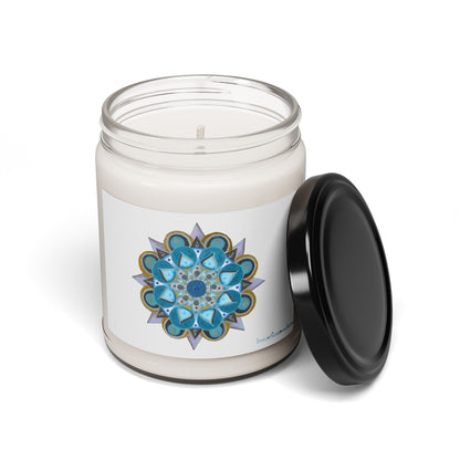 3 Chakras by breathemovedivine Vibrant Mandala Scented Soy Candle - 9oz Relaxation Aromatherapy