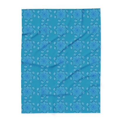 Flowers for Me Cozy Arctic Fleece Blanket | Live to Snuggle in Turquoise -  26.66