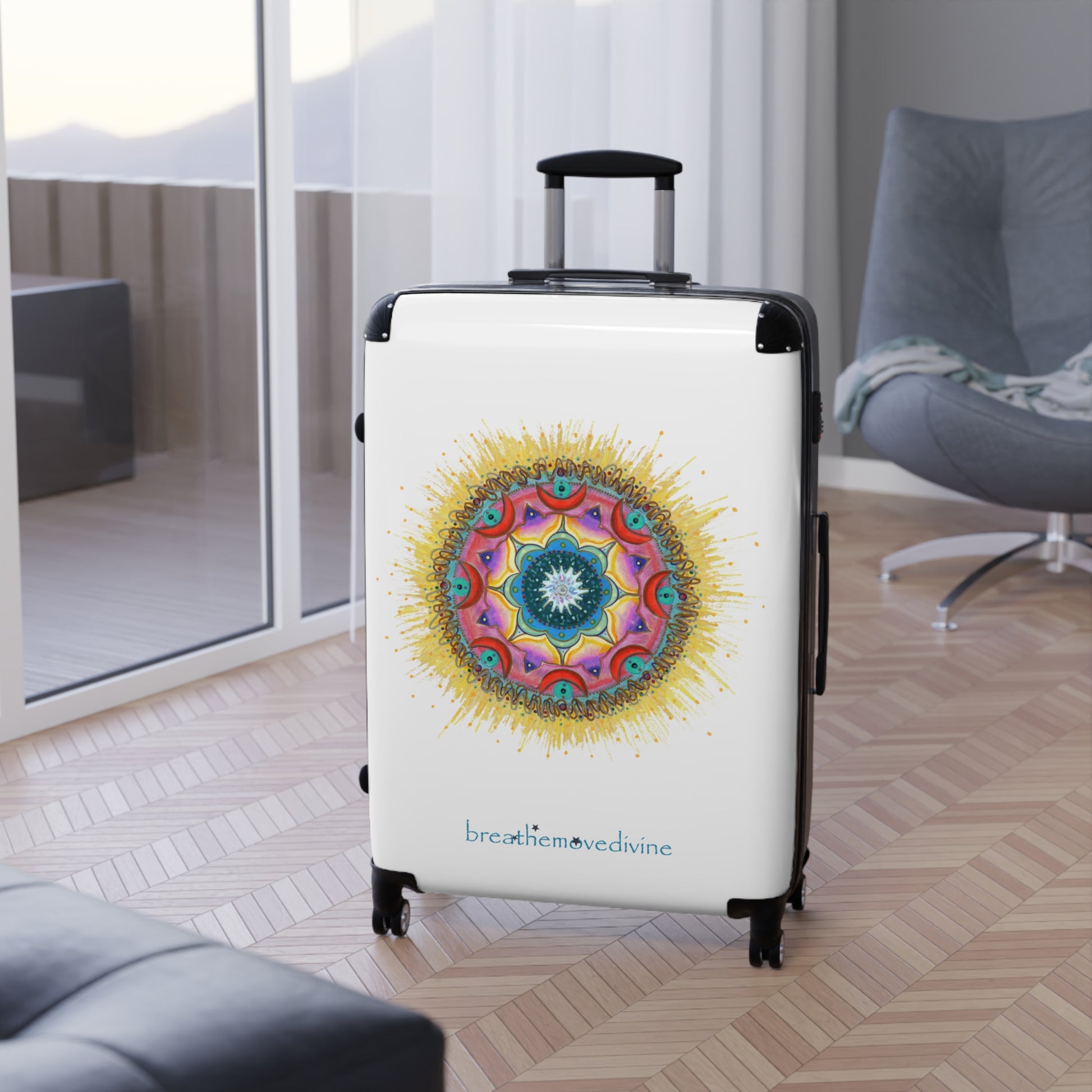 7 Chakras by breathemovedivine Rolling Suitcase - breathemovedivine