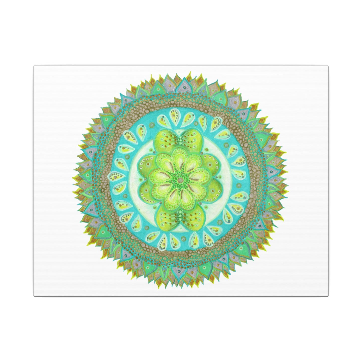 Heart Flame by breathemovedivine Meditative Mandala Canvas Art - Stretched Wall Decor