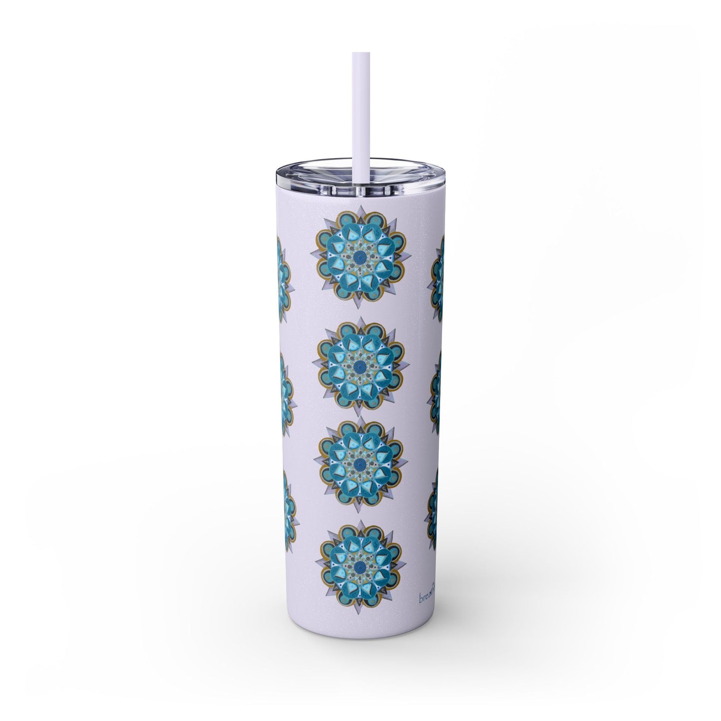 3 Chakras by breathemovedivine Skinny Tumbler with Straw | 20oz Travel Mug