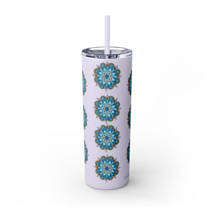 3 Chakras by breathemovedivine Skinny Tumbler with Straw | 20oz Travel Mug