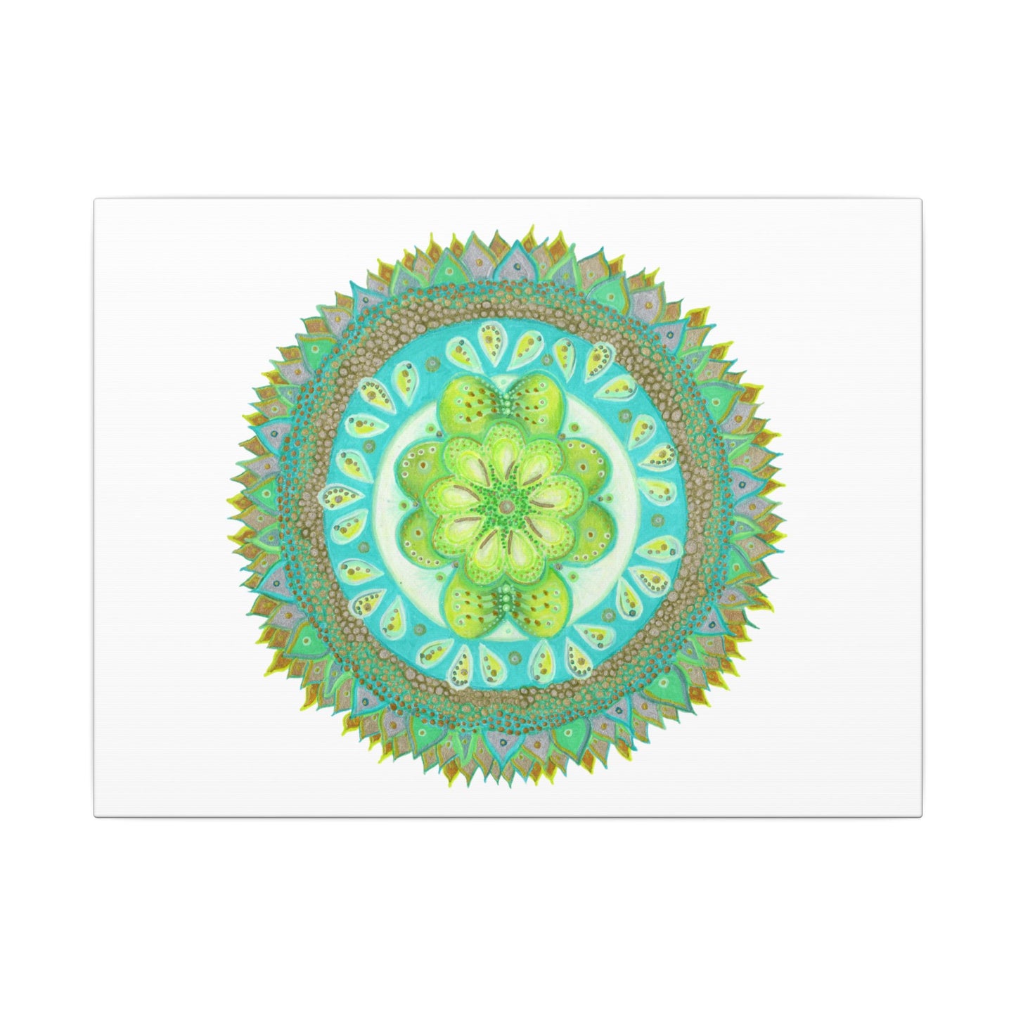 Heart Flame by breathemovedivine Meditative Mandala Canvas Art - Stretched Wall Decor