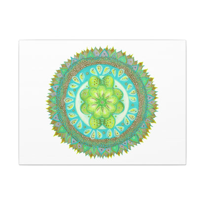 Heart Flame by breathemovedivine Meditative Mandala Canvas Art - Stretched Wall Decor