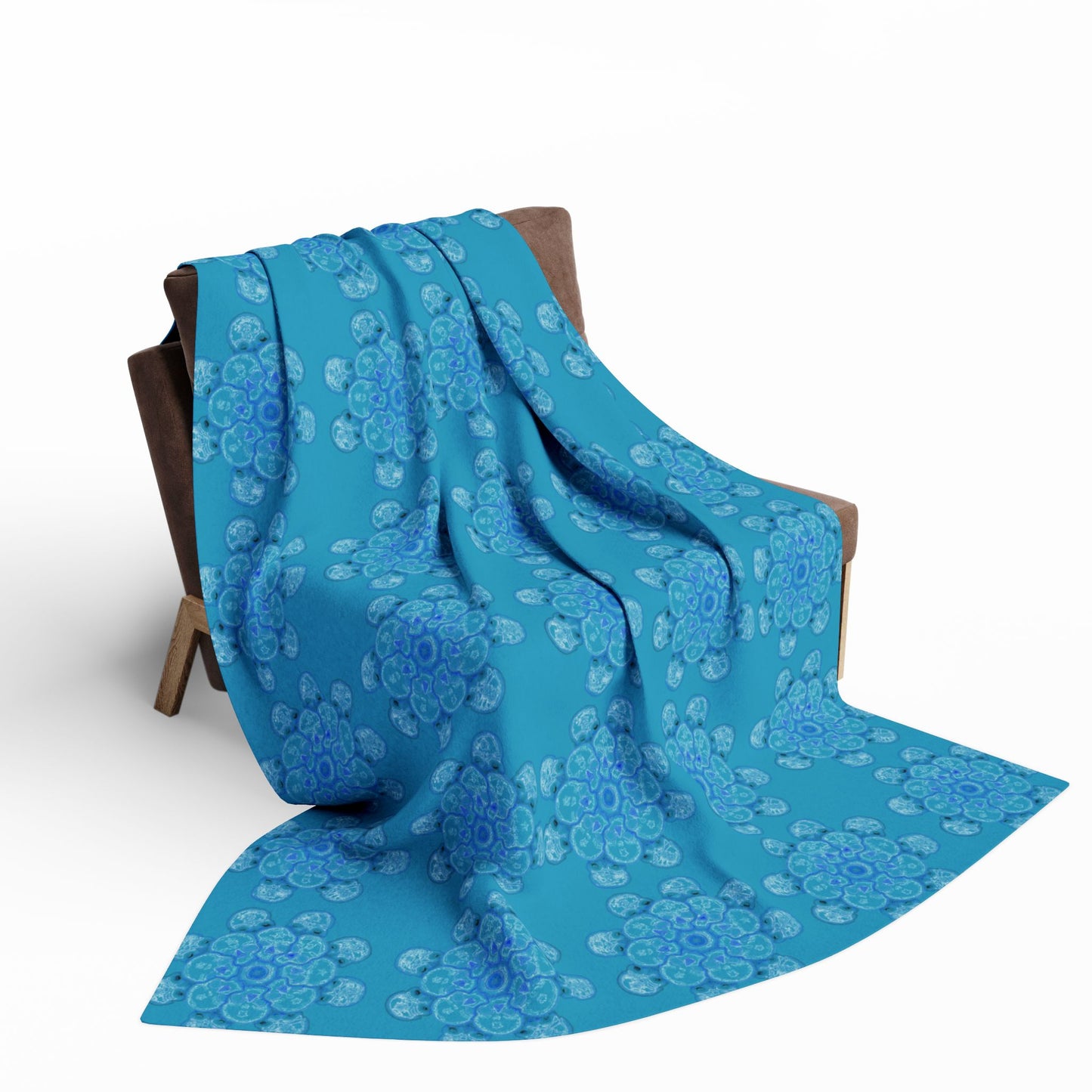 Flowers for Me Cozy Arctic Fleece Blanket | Live to Snuggle in Turquoise