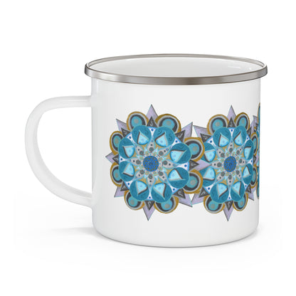 3 Chakras by breathemovedivine Enamel Camping Mug, Boho, Cottagecore, Witchcore Outdoor Drinkware