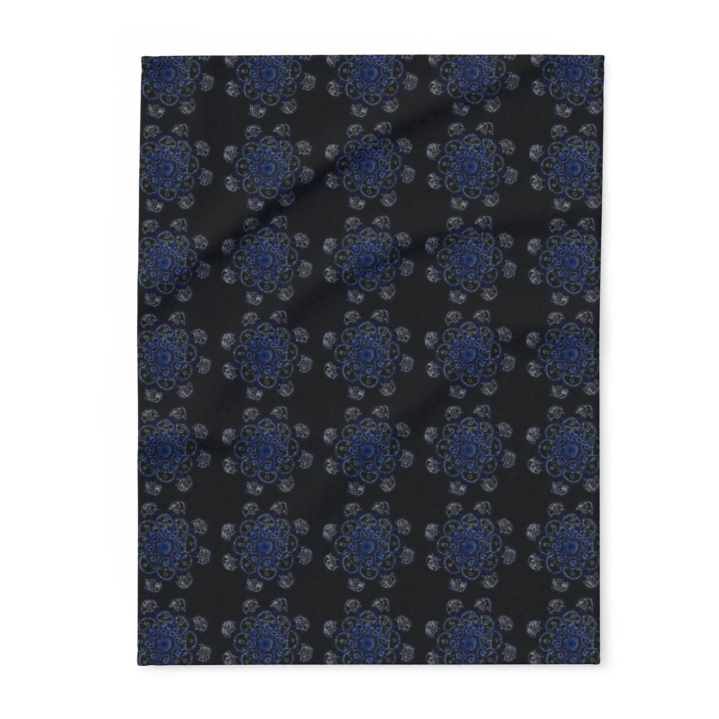 Flowers for Me Cozy Arctic Fleece Blanket | Live to Snuggle in Black