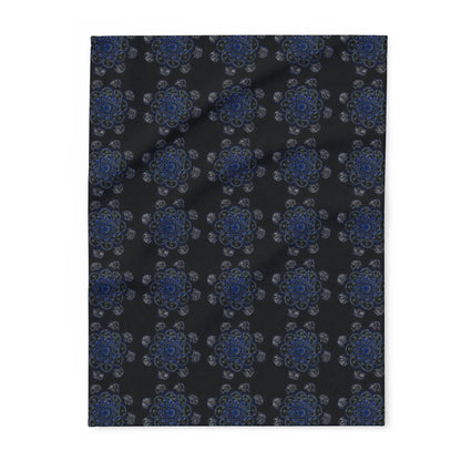 Flowers for Me Cozy Arctic Fleece Blanket | Live to Snuggle in Black