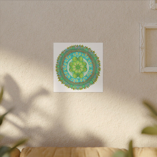 Heart Flame by breathemovedivine Meditative Mandala Canvas Art - Stretched Wall Decor