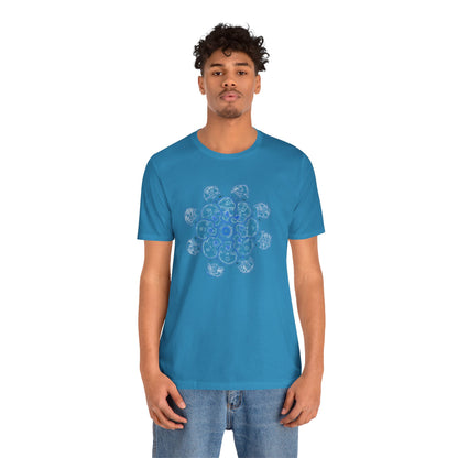 Flowers for Me by breathemovedivine Vibrant Mandala Unisex Jersey Short Sleeve Tee - Bohemian Vibes