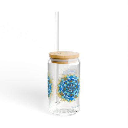 Voice Halo by breathemovedivine Colorful Mandala Sipper Glass - 16oz Eco-Friendly Drinkware