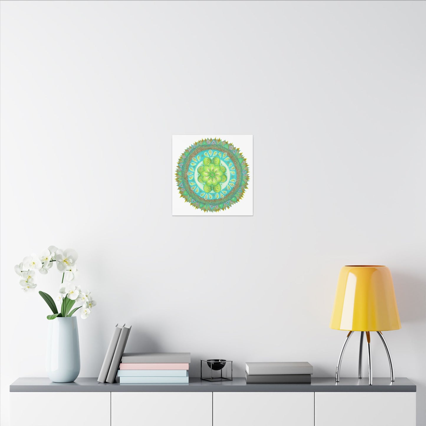 Heart Flame by breathemovedivine Meditative Mandala Canvas Art - Stretched Wall Decor