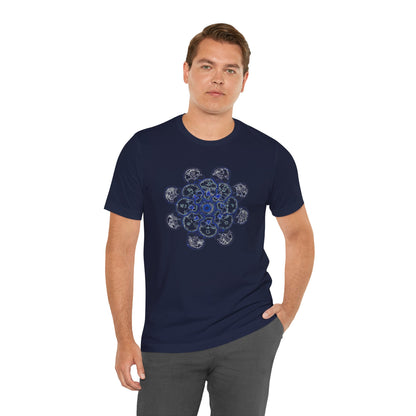 Flowers for Me by breathemovedivine Vibrant Mandala Unisex Jersey Short Sleeve Tee - Bohemian Vibes