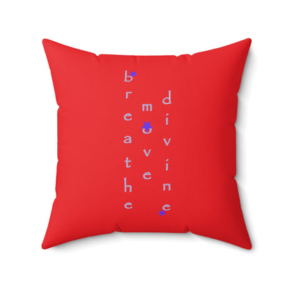 Scry by breathemovedivine Faux Suede Decorative Pillow in Red