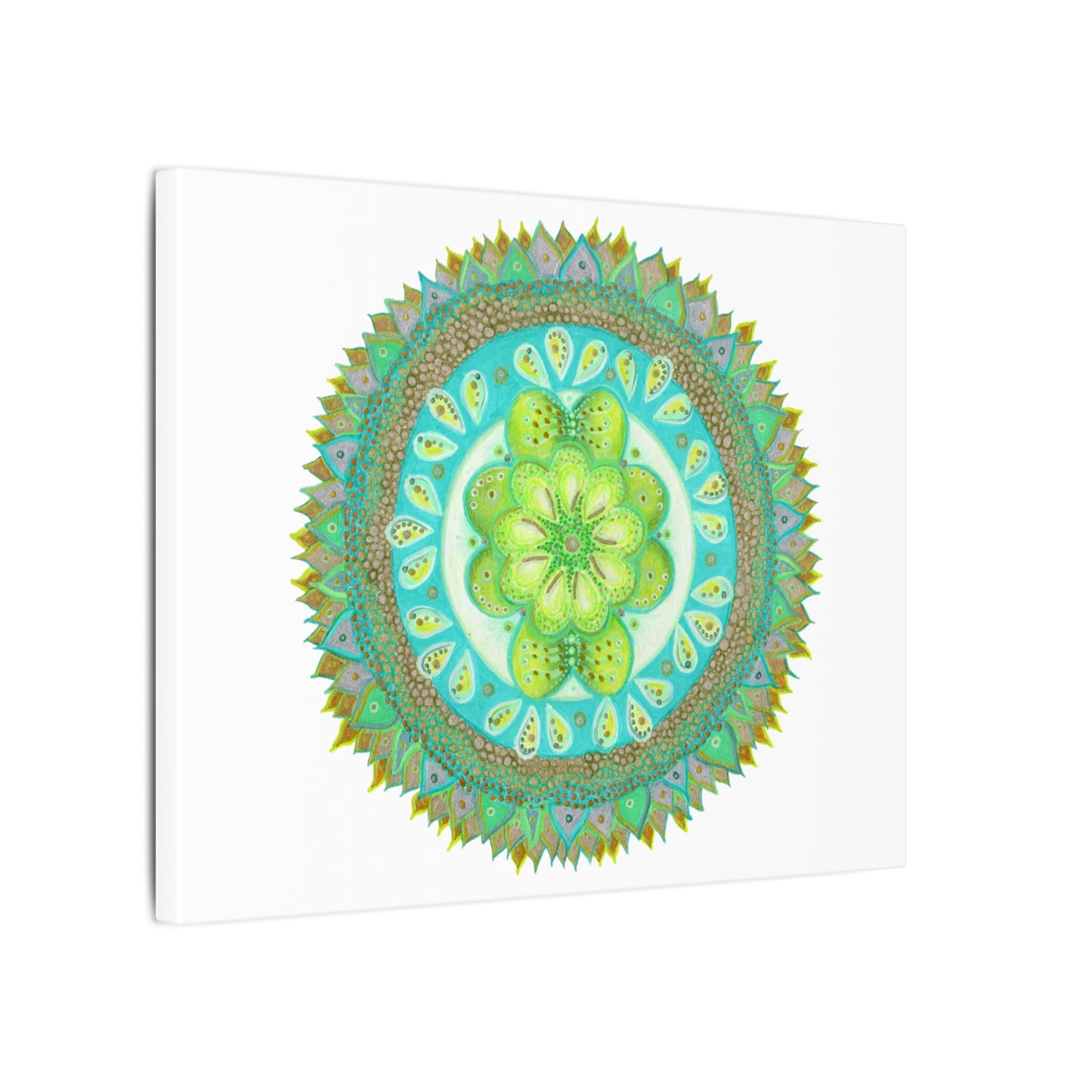 Heart Flame by breathemovedivine Meditative Mandala Canvas Art - Stretched Wall Decor