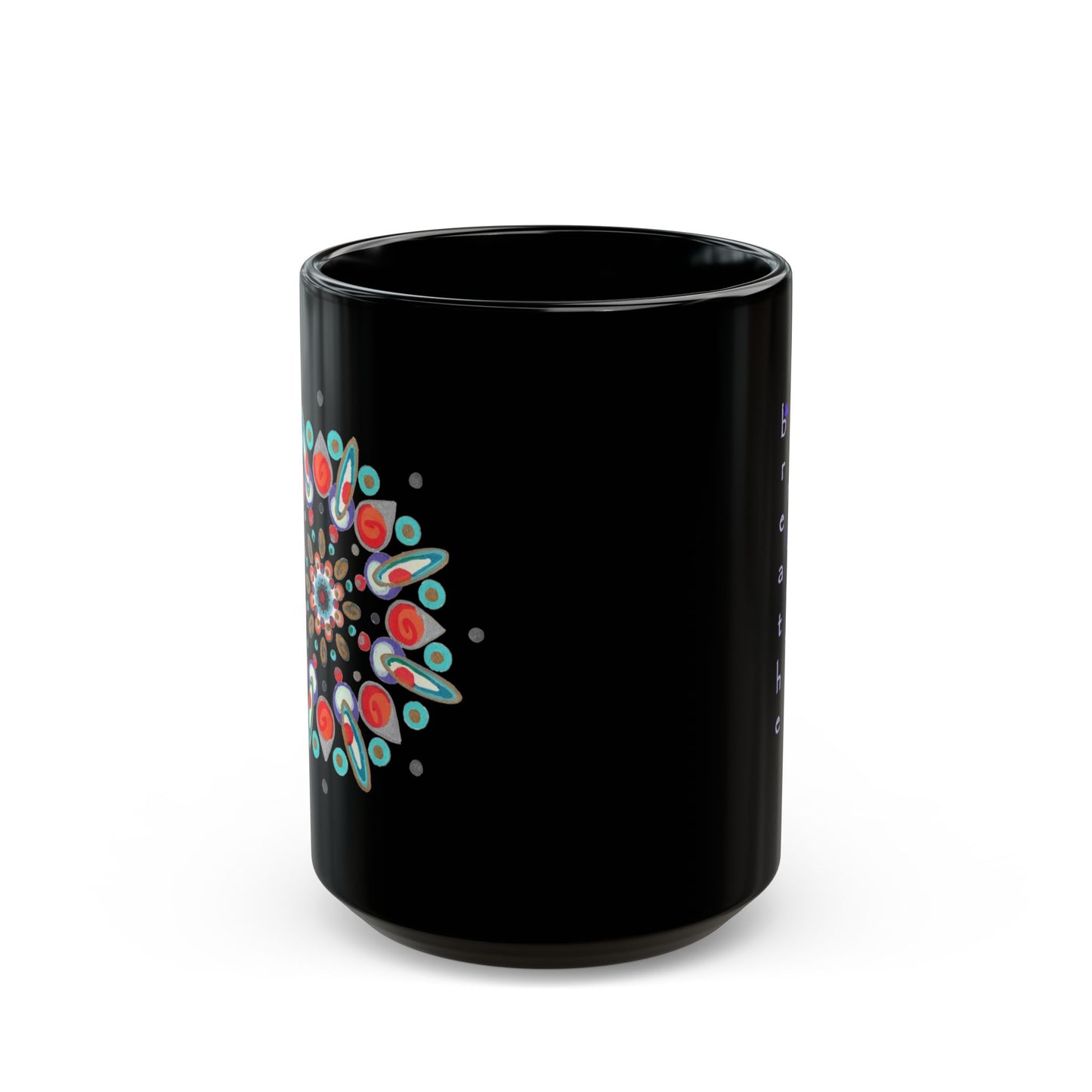Inner Eye by breathemovedivine Premium Black Mug with Mandala Design - Perfect for Gifts and Daily Use
