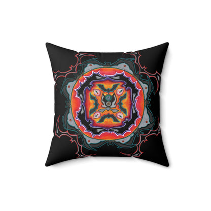 Scry by breathemovedivine Faux Suede Decorative Pillow in Black