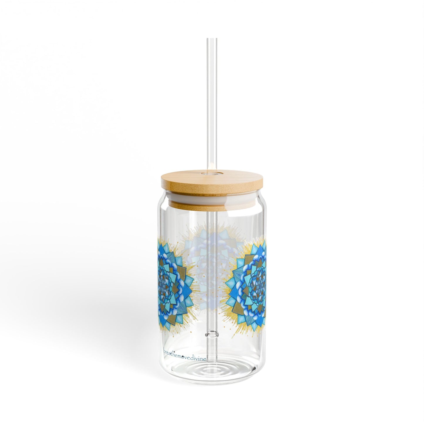 Voice Halo by breathemovedivine Colorful Mandala Sipper Glass - 16oz Eco-Friendly Drinkware