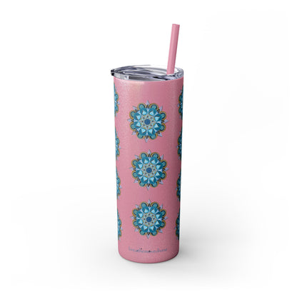 3 Chakras by breathemovedivine Skinny Tumbler with Straw | 20oz Travel Mug