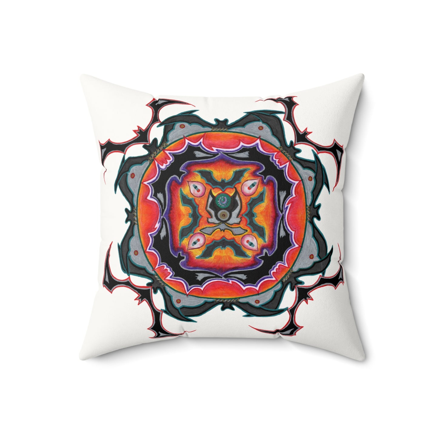 Scry by breathemovedivine Faux Suede Decorative Pillow in White