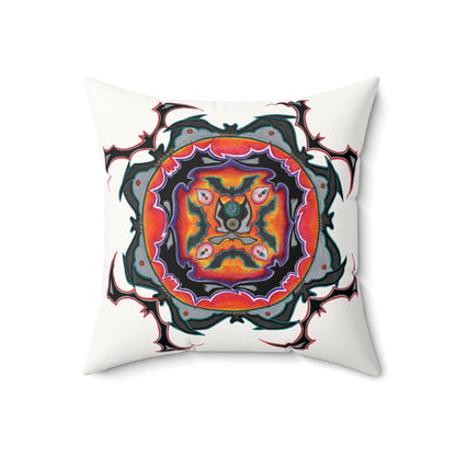 Scry by breathemovedivine Faux Suede Decorative Pillow in White