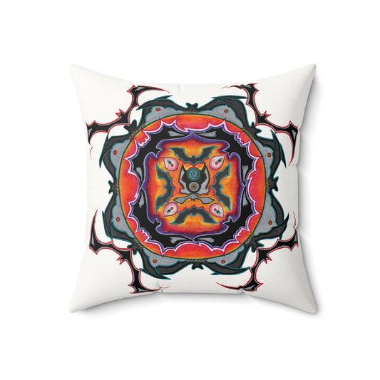 Scry by breathemovedivine Faux Suede Decorative Pillow in White