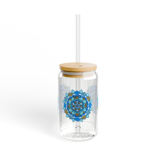 Voice by breathemovedivine Colorful Mandala Sipper Glass - 16oz Eco-Friendly Drinkware