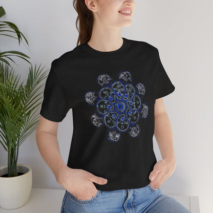 Flowers for Me by breathemovedivine Vibrant Mandala Unisex Jersey Short Sleeve Tee - Bohemian Vibes
