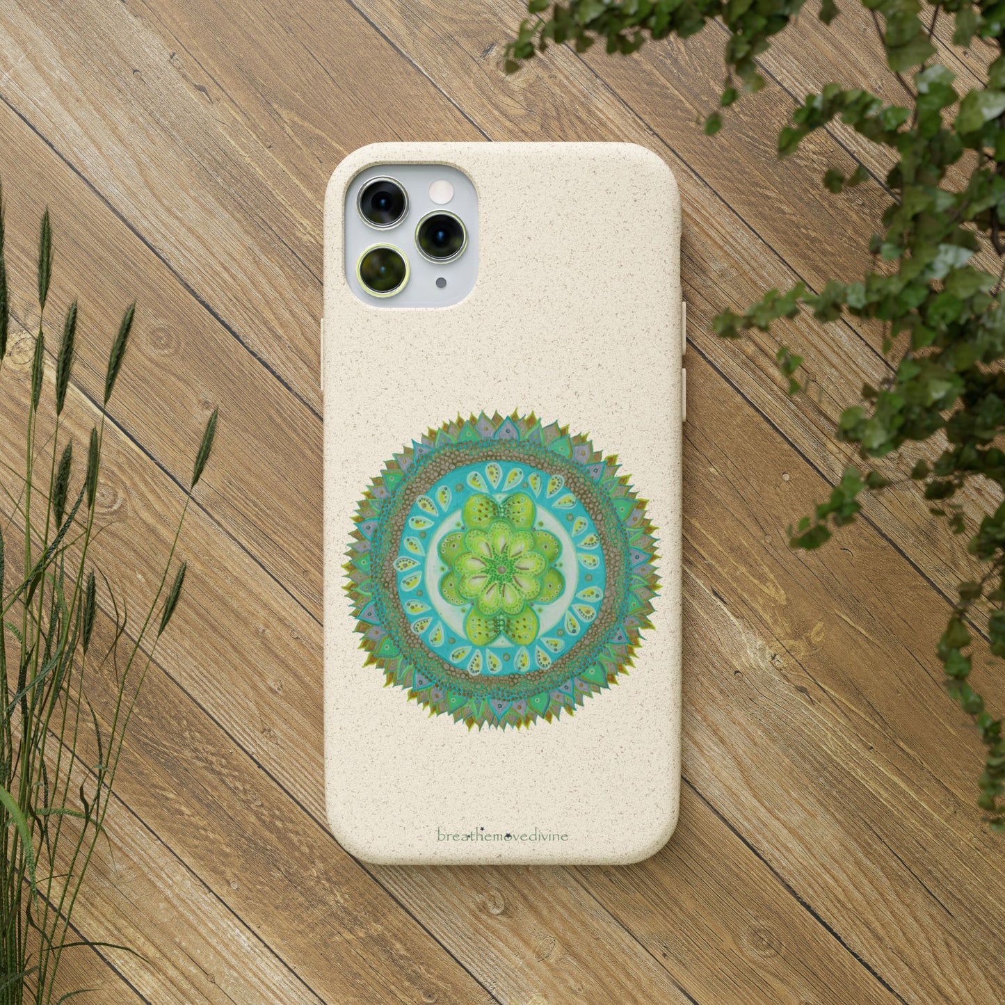 Heart Flame by breathemovedivine Eco-Friendly Case for iPhone with Mandala Design